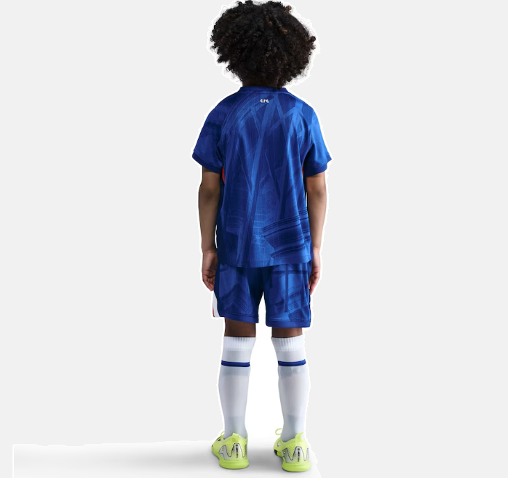 Kids Chelsea Home Kit 25/26 with World Champions 25 printing