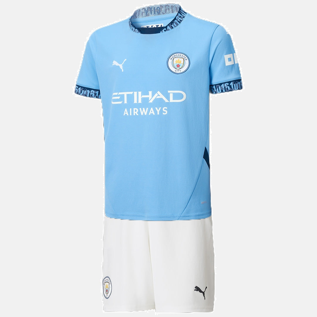 Kids Manchester City Home Kit 2024/2025 - White Blue